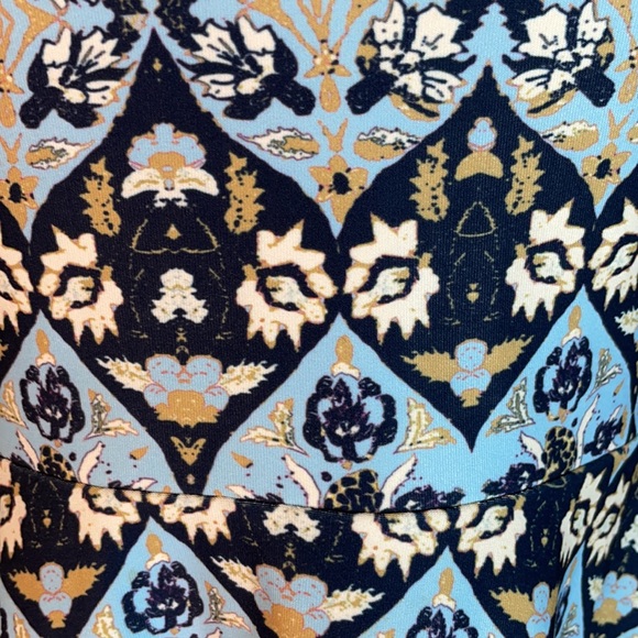 Kaeli Smith Long Sleeve Print Dress Blue XS - Picture 3 of 7